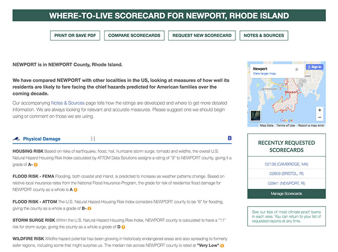 Report: Sample Where-to-Live Scorecard